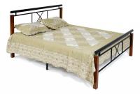 Кровать EUNIS (AT-9220) дерево гевея/металл, 160х200см, красный дуб/черный фото Кровать EUNIS (AT-9220) дерево гевея/металл, 160х200см, красный дуб/черный. Фото №1