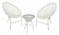 Комплект кофейный ACAPULCO (стол, арт. AC002 и 2 кресла, арт. AC001), белый фото Комплект кофейный ACAPULCO (стол, арт. AC002 и 2 кресла, арт. AC001), белый. Фото №1