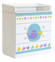 Комод пеленальный Polini kids Simple 1580 Морская история, белый фото Комод пеленальный Polini kids Simple 1580 Морская история, белый. Фото №1