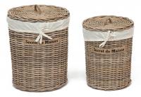 Корзина Secret De Maison Letti (набор из 2 штук) натуральный ротанг, D48*58/D38*49 см, Натуральный Кубу / Natural Kubu