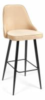 Стул барный KISH (mod. 714) ткань/металл, 50х57х110 см, высота до сиденья 78 см, бежевый barkhat 5/черный (поставляется по 2 шт) фото Стул барный KISH (mod. 714) ткань/металл, 50х57х110 см, высота до сиденья 78 см, бежевый barkhat 5/черный (поставляется по 2 шт). Фото №1