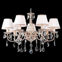 Подвесная люстра Eurosvet Amelia 3637/7 белый с золотом/прозрачный хрусталь Strotskis фото Подвесная люстра Eurosvet Amelia 3637/7 белый с золотом/прозрачный хрусталь Strotskis. Фото №1