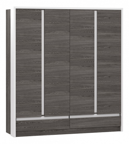 Шкаф комбинированный Virginia НМ 011.51, Белый Скандинавский/Ясень Анкор темный. Фото №1