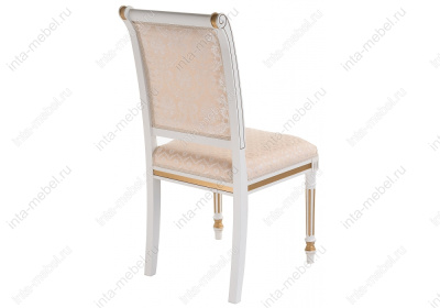 Стул деревянный Рембрандт молочный с золотой патиной. Фото