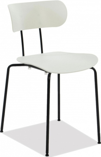 Стул VAN HALLEN (mod. 1534-45) пластик/металл, 45х52х77 см, высота до сиденья 46,5 см, белый/черный (поставляется по 4 шт). Фото №1