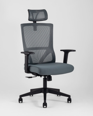 Кресло руководителя TopChairs Local серое фото Кресло руководителя TopChairs Local серое. Фото №3