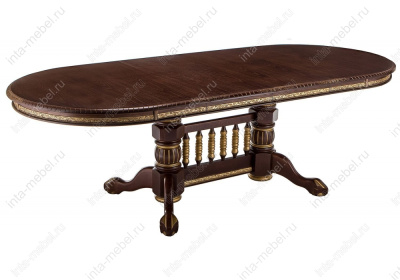 Стол деревянный Кантри орех с золотой патиной фото Стол деревянный Кантри орех с золотой патиной. Фото №3