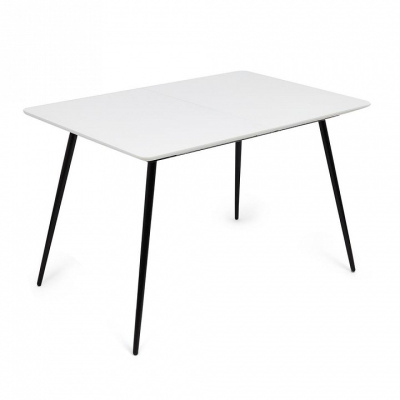 Стол VIRGO (mod.8053) металл/мдф, 120/160х80х76см, белый/черный. Фото