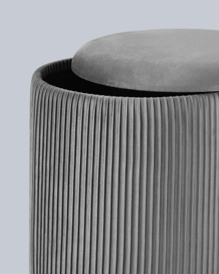 Пуф Шарлотта с ящиком велюр серый фото Пуф Шарлотта с ящиком велюр серый. Фото №5