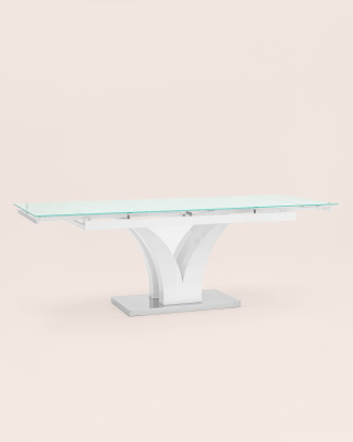 Стол обеденный Верона раскладной 160-220*90 глянцевый белый фото Стол обеденный Верона раскладной 160-220*90 глянцевый белый. Фото №5