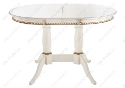 Стол деревянный Кантри 120 молочный с золотой патиной. Фото №4