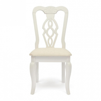 Стул - Афродита/ Aphrodite Цвет: Ivory white. Цвет обивки: кремовая с рисунком (3321) (поставляется только по 2 шт) фото Стул - Афродита/ Aphrodite Цвет: Ivory white. Цвет обивки: кремовая с рисунком (3321) (поставляется только по 2 шт). Фото №2