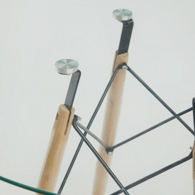 Стол CINDY GLASS (mod.80GLASS) металл/стекло, D80х75см, прозрачный фото Стол CINDY GLASS (mod.80GLASS) металл/стекло, D80х75см, прозрачный. Фото №2