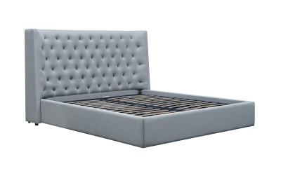 Кровать GC1726 серая с ящиком для белья. Фото №5