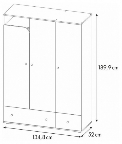 Шкаф платяной Polini Kids Disney Baby 101 Далматинец, белый. Фото №8