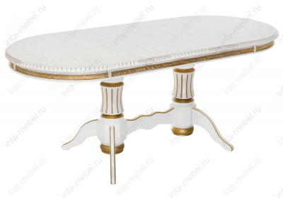 Стол Женева молочный с золотой патиной фото Стол Женева молочный с золотой патиной. Фото №2