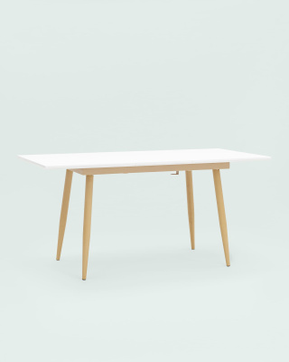 Стол обеденный Стокгольм раскладной 120-160*80 белый. Фото