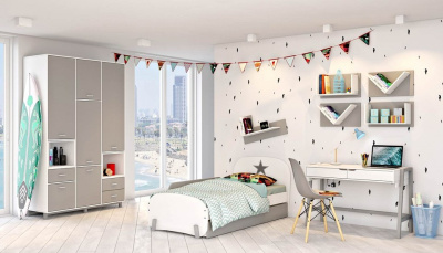 Ограничитель для кровати Polini kids Mirum 1910, серый. Фото