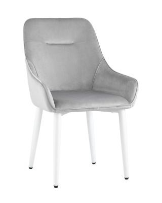 Стул Диана велюр серый ножки белые фото Стул Диана велюр серый ножки белые. Фото №2