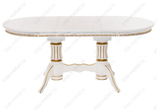 Стол Герцог молочный с золотой патиной. Фото №4