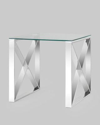 Журнальный стол 55*55 КРОСС серебро. Фото