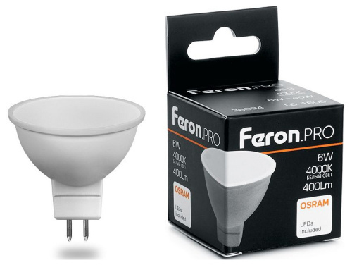Лампа светодиодная Feron LB-1606 GU5.3 6Вт 4000K 38084 фото Лампа светодиодная Feron LB-1606 GU5.3 6Вт 4000K 38084. Фото №2