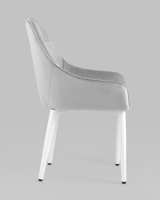 Стул Диана велюр серый ножки белые фото Стул Диана велюр серый ножки белые. Фото №4