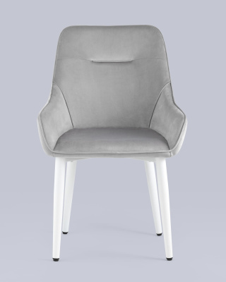 Стул Диана велюр серый ножки белые фото Стул Диана велюр серый ножки белые. Фото №5