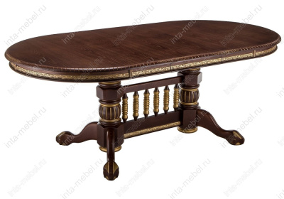 Стол деревянный Кантри орех с золотой патиной фото Стол деревянный Кантри орех с золотой патиной. Фото №2