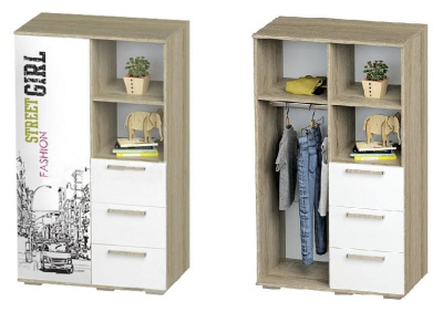 Шкаф комбинированный Сенди,белый фото Шкаф комбинированный Сенди,белый. Фото №3