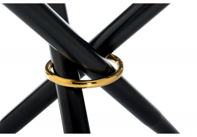 Стол стеклянный Rock white / black. Фото